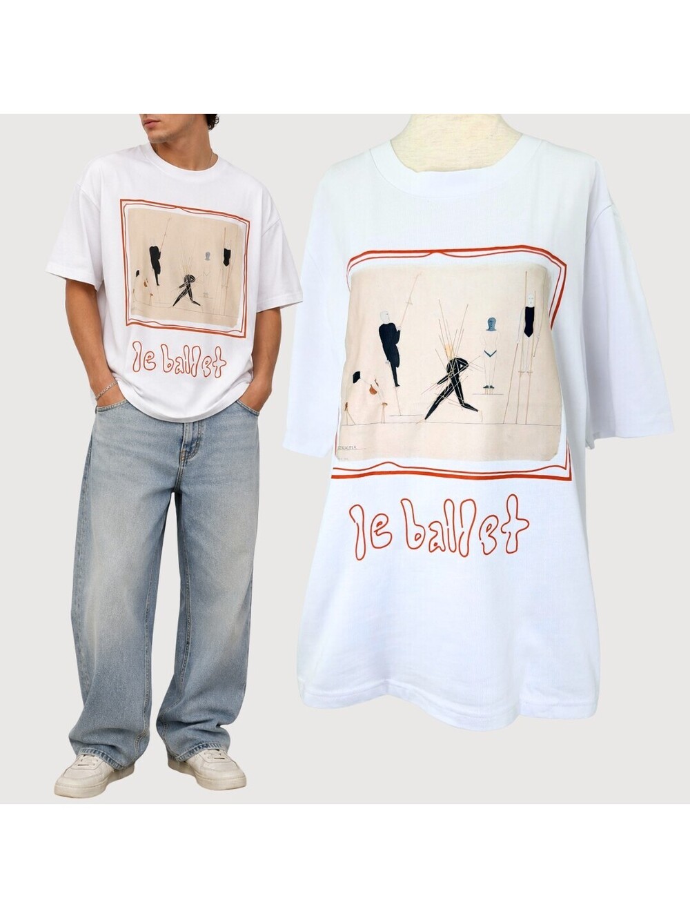 Outsider Supply Le Ballet Bauhaus Graphic Tee White XL